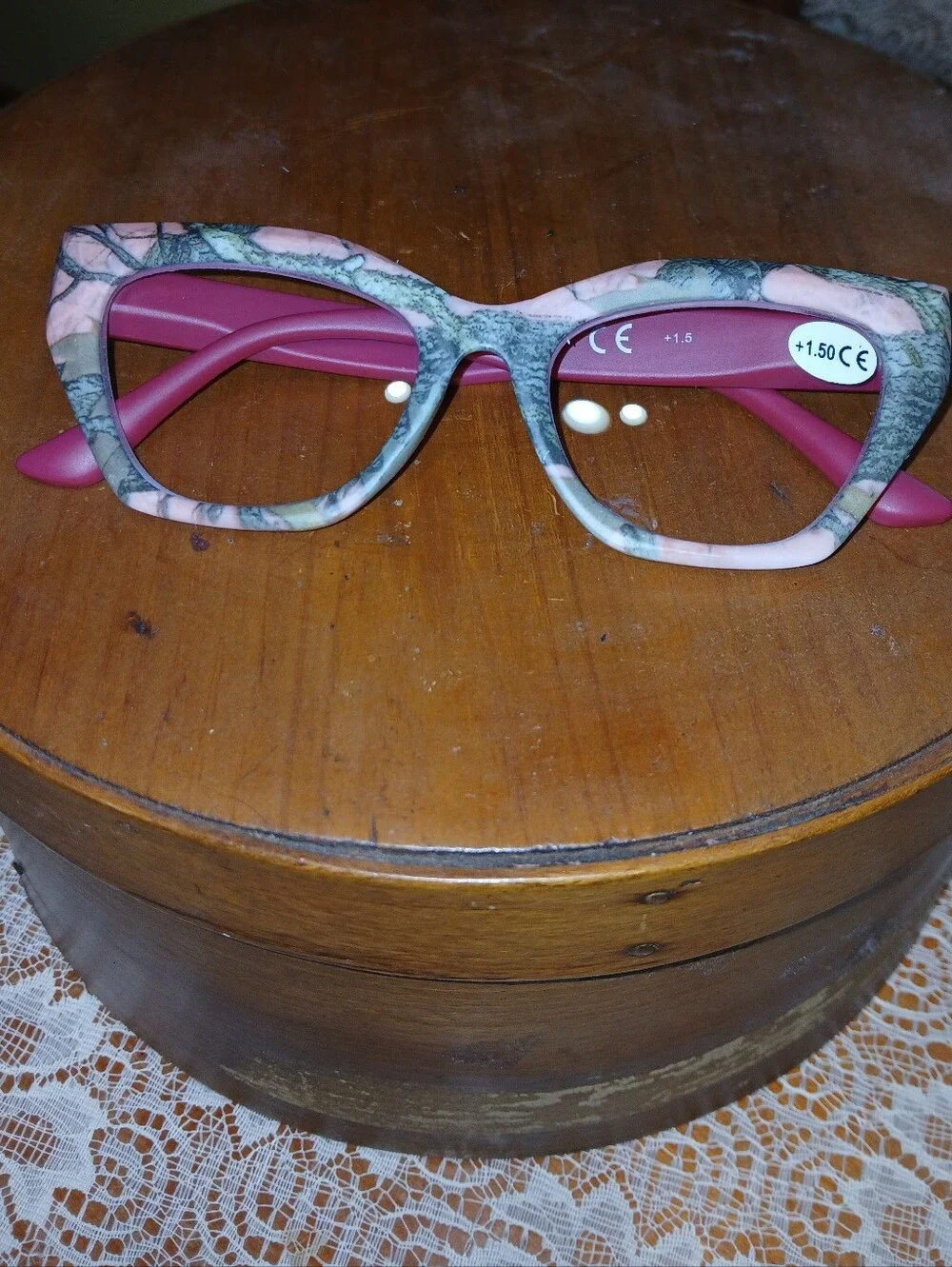 Marble Print Cat Eye Trendy Reading Glasses 1.5